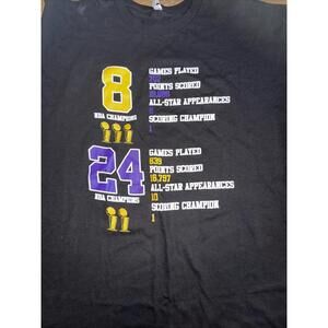 Rare Custom Mens Xxl Kobe Bryant Los Angels Lakers Number 24 T-Shirt Shirt